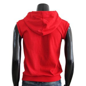 Rompi Hoodie / Vest Hoodie Polos Warna Merah -