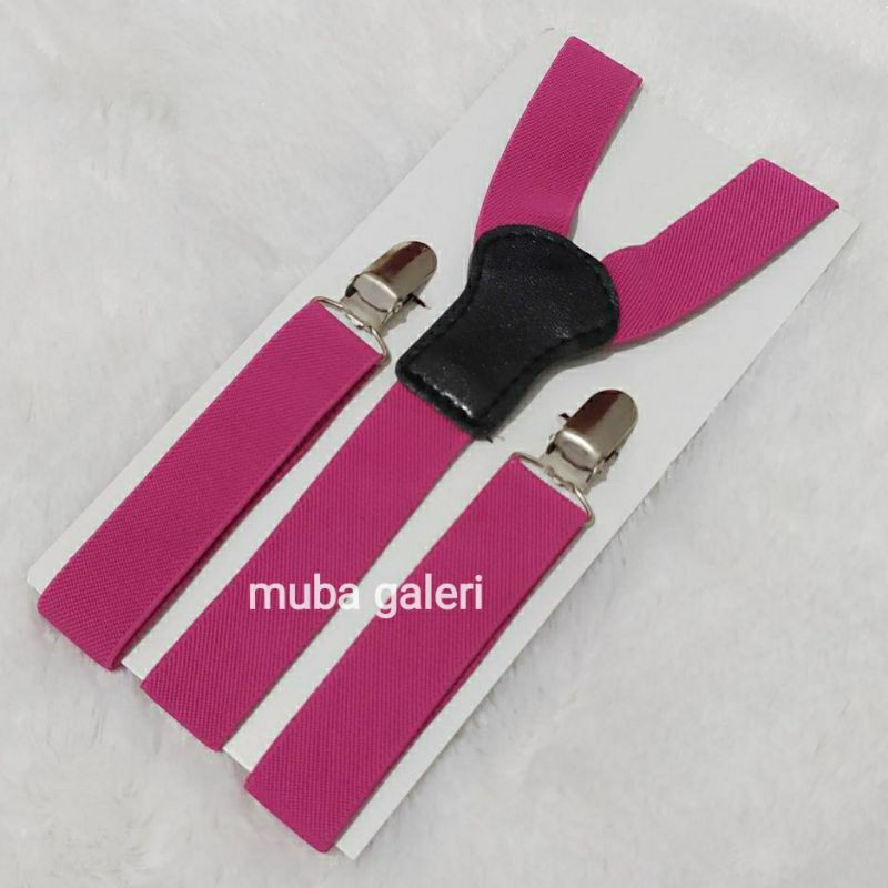 SUSPENDER BRETEL DEWASA PRIA WANITA TALI KODOK MODEL JOJON-Pink