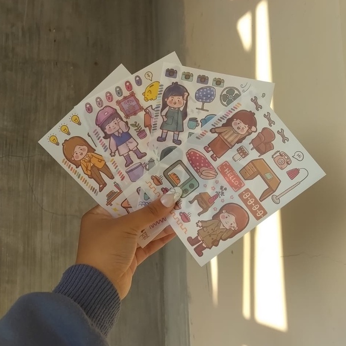 

[Canaya] Sticker Sheet Cute Cartoon Home Sweet Series || Sticker Kertas Interior Home || bujo || Deco || Aesthetic || Journal || Dekorasi