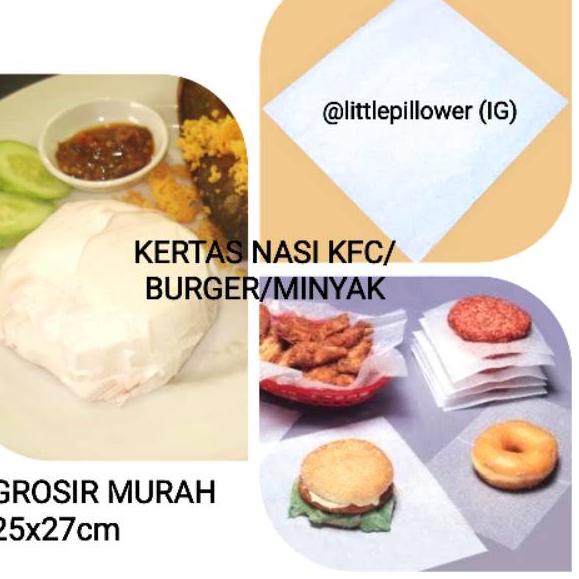 

Ω (isi 500lembar) Kertas nasi KFC/burger/ kertas minyak/kertas bungkus ✼