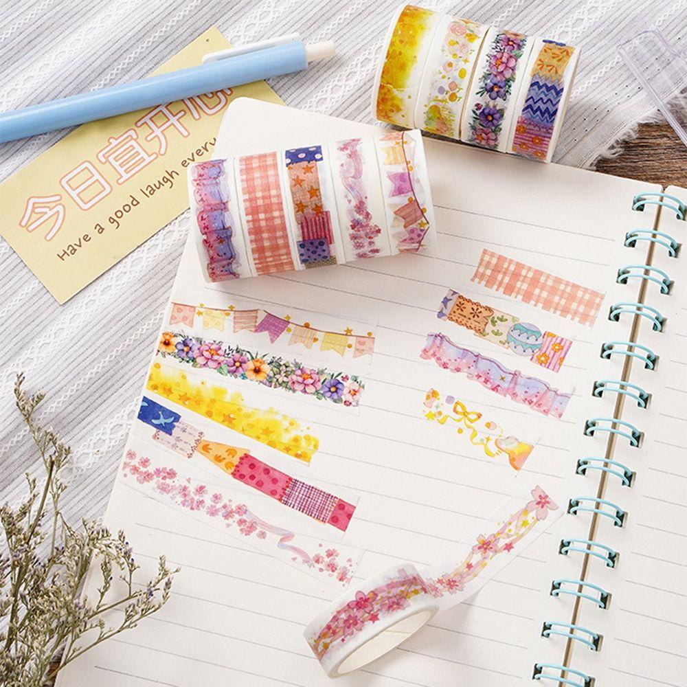 Nanas8 /10 /12Rolls /Set Washi Tape Baru Kualitas Tinggi Scrapbooking Gadis Hati Sedikit Segar Kreatif Alat Tulis DIY Bahan