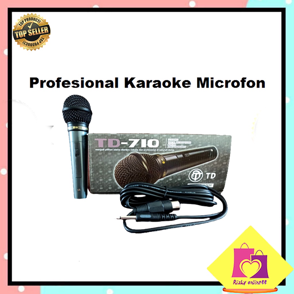 Rizkyonline88 mic karaoke , mic kabel , microphone twindog TD-710