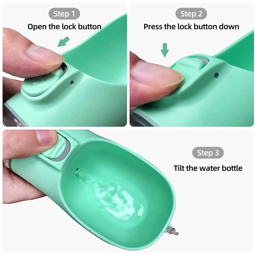 Botol Tempat Minum Anjing Portable Small Bowl 330 ml Pink Makan Portable Mangkok Taman Jalan jalan Olahraga