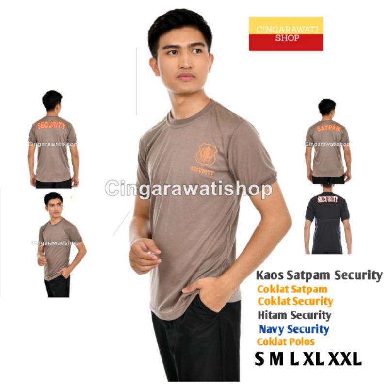 Kaos Satpam Security Terbaru Baju kaos Satpam Kaos Coklat dalaman Security Hitam Navy Security Polos