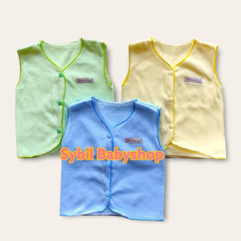 1 Pcs Baju Bayi SNI Baju Tangan Kutung Newborn 0-6 Bulan NANAMI Polos Warna / Baju Bayi