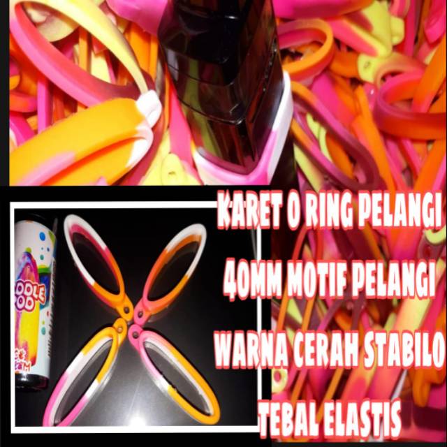 

O ring Karet Lanyard pelangi 40mm