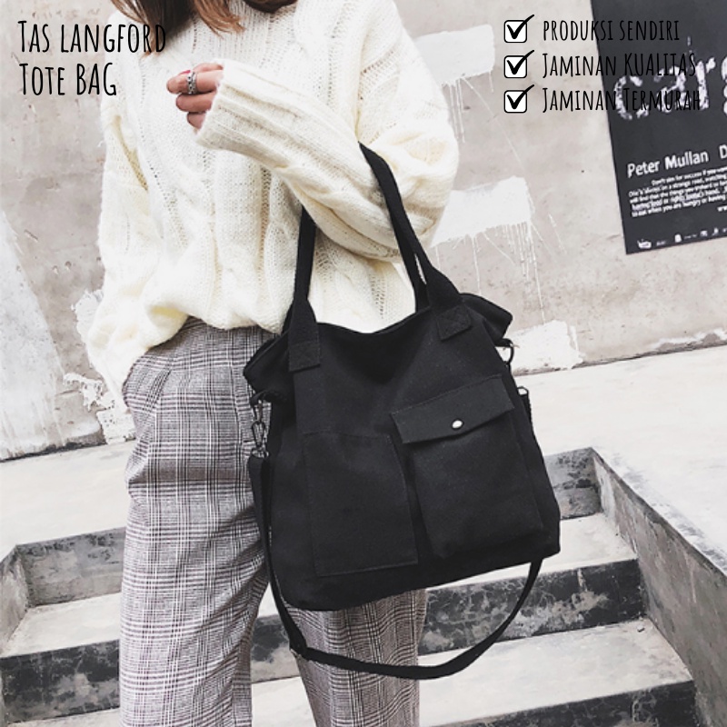 Tas Tote Bag - Shoulder Messenger Selempang Wanita Terbaru Murah Bagus Kekinian Model Korea Fashion Favorit Import Lokal Original Sekolah Kerja Traveling Kuliah Remaja Dewasa Simple Elegan Casual