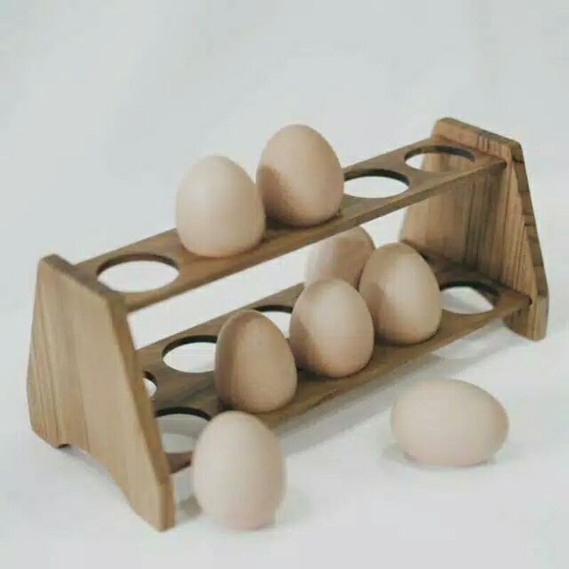 Jual tempat telur kayu jati model rak . | Shopee Indonesia