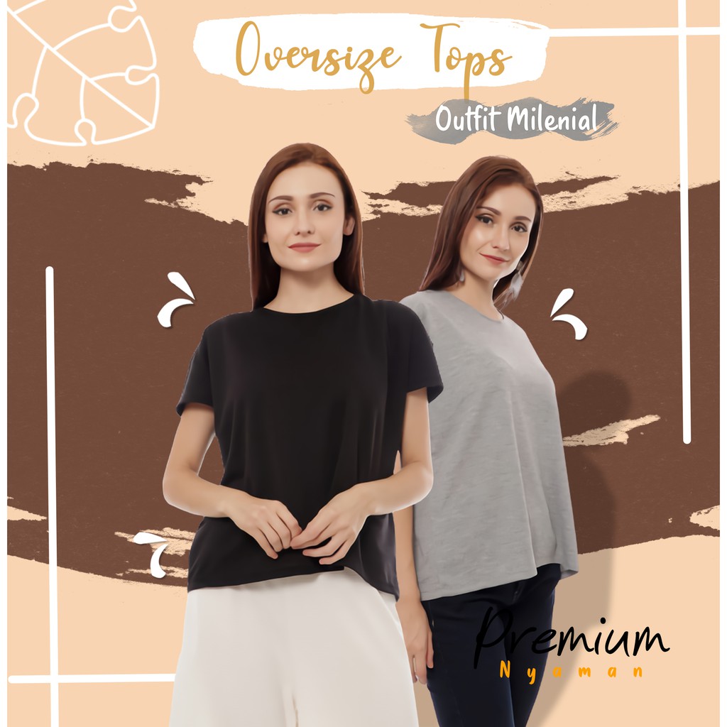 Baju Atasan Blouse Hitam Wanita Remaja Korean Style Fashion Muslim Lengan Pendek Polos Import Jumbo