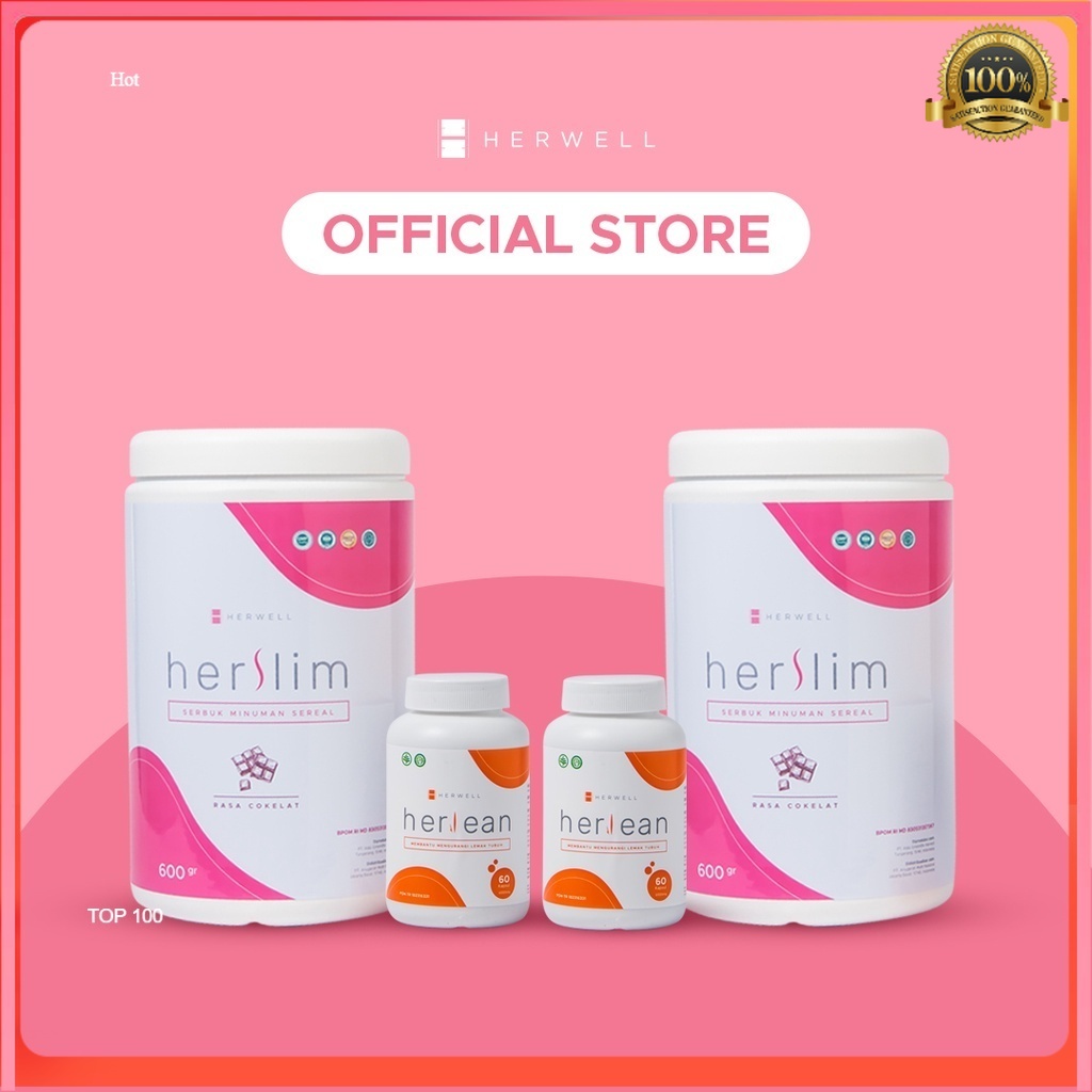 Bundling 4 pcs - Herslim Susu diet 2 pcs + Herlean 2 pcs  GRATIS 2 BOTOL SHAKER HERWELL Herwel BPOM HALAL ORIGINAL ORI OFFICIAL STORE Herwell ASLI