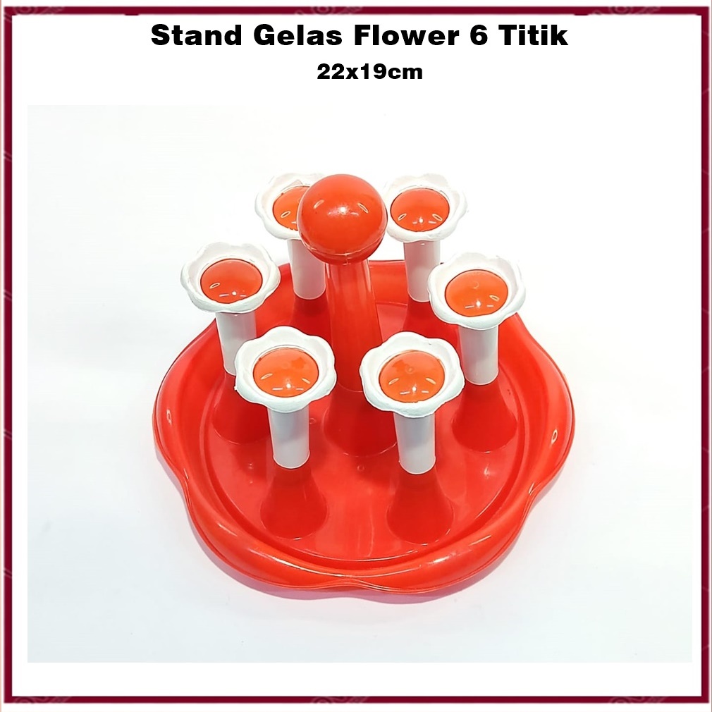 Stand Gelas Flower 6 Titik