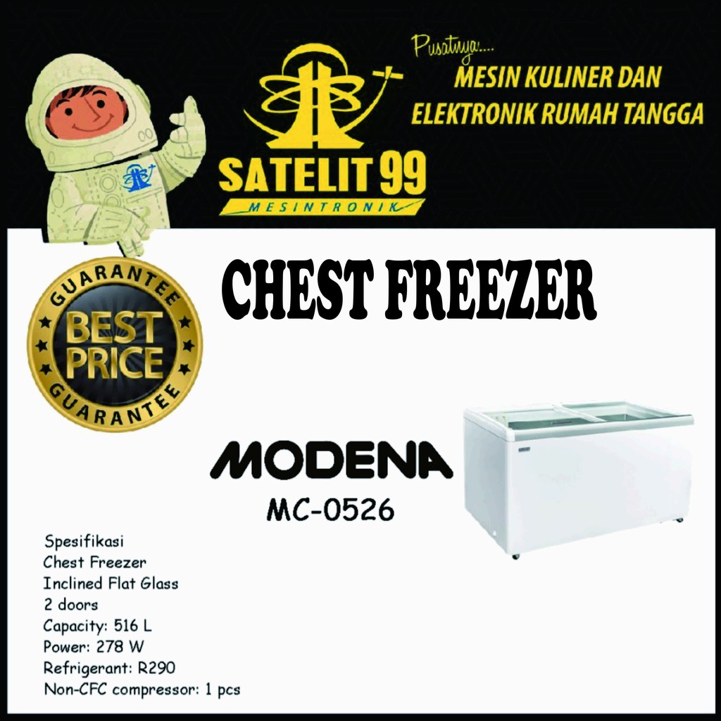 SLIDING GLASS CHEST FREEZER - CONSERVA MODENA MC-0526