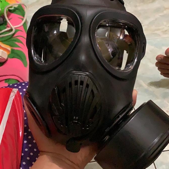 k3 gas mask sancheong full face safety + filter canister paling baru Star Seller