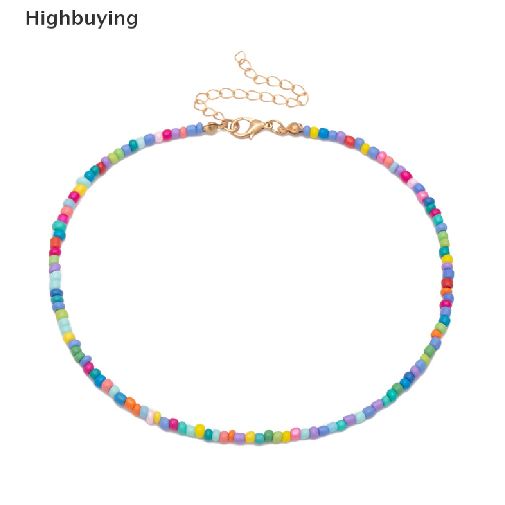 Hbid Kalung Choker Rantai Manik Warna Warni Gaya Boho Untuk Wanita