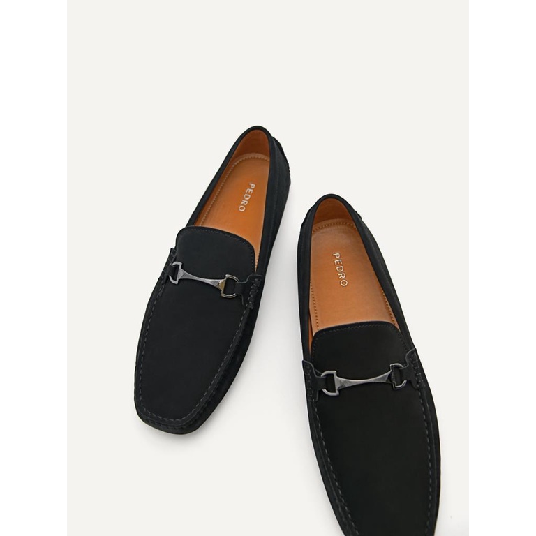 PM167 SEPATU PANSUS PEDRO PRIA ORIGINAL LOAFER KULIT BRANDED HITAM