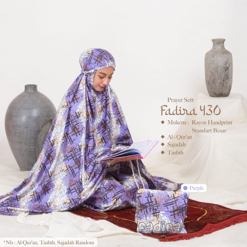 Prayer Set Wanita Mukena + sajadah + tasbih + al Quran - Prayer Set Mukena Fadira 430 - Seserahan Se