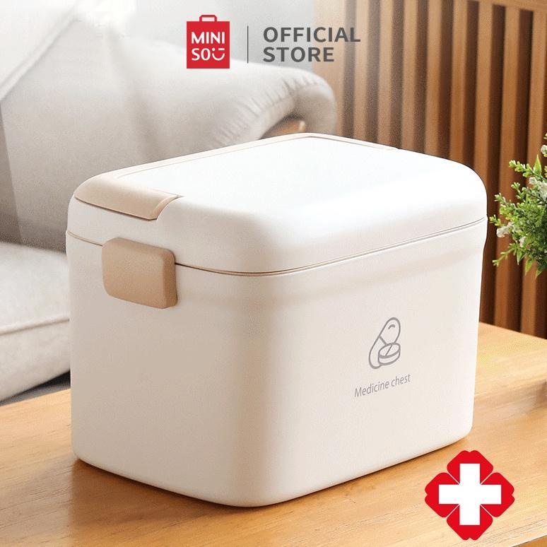 MINISO KOTAK OBAT RUMAH KOTAK PENYIMPANAN LAPISAN GANDA MEDICINE BOX ORGANIZER FIRST AID MEDIS PERTO