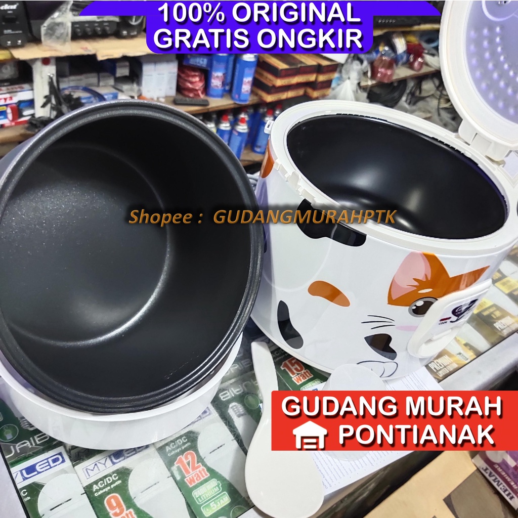 Rice Cooker Cosmos CRJ-3307 Motif Kucing Magic com Penanak Nasi - Fabelia