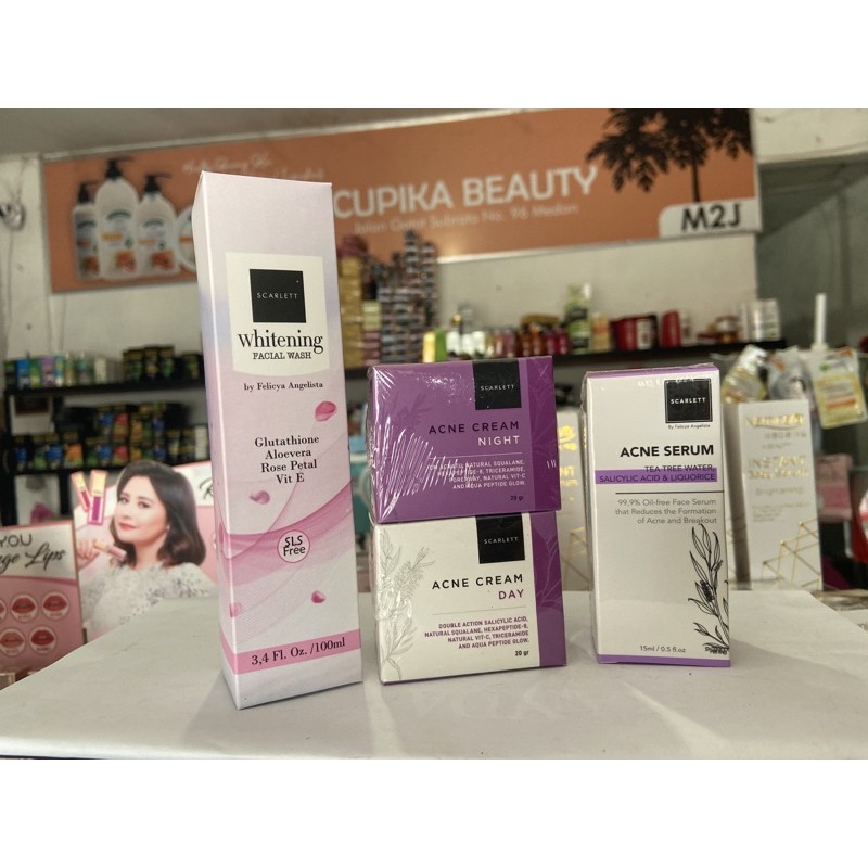 paket wajah scarlett 4in1 -- paket acne cream wajah scarlett