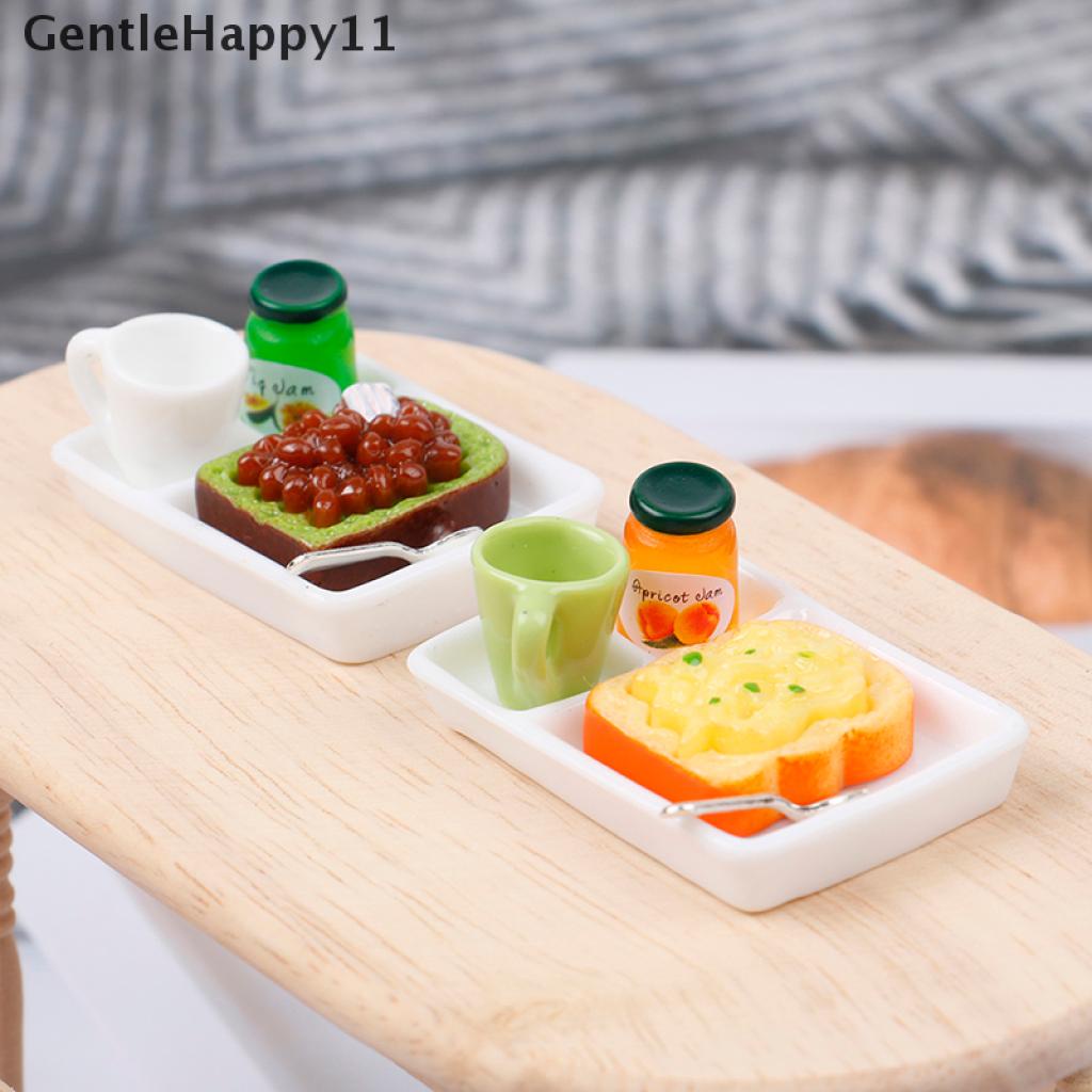 Gentlehappy Mainan Miniatur Piring Selai / Roti Untuk Aksesoris Dapur Rumah Boneka