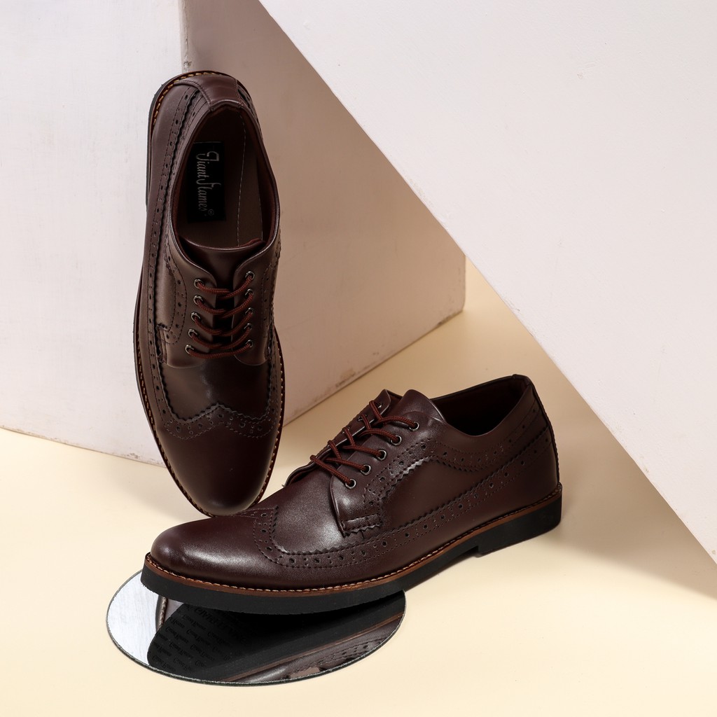 Longwing Brown | Sepatu Pantofel Coklat Pria Kasual Kerja Fantopel Pantopel Casual | FORIND x Giant