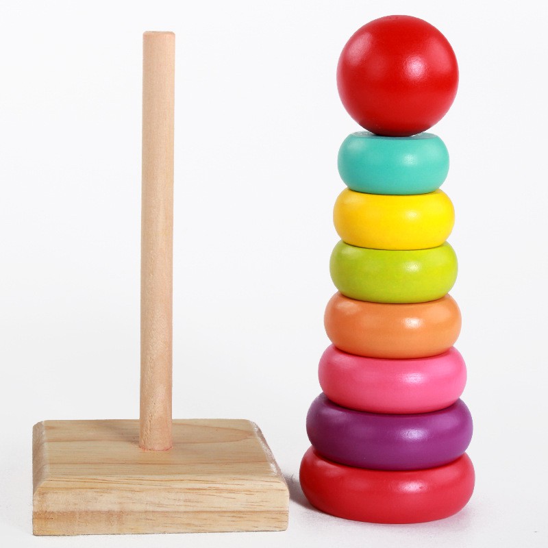 Gober - Rainbow Stacker - Mainan Donat 21 CM Menara Warna Warni Bulat