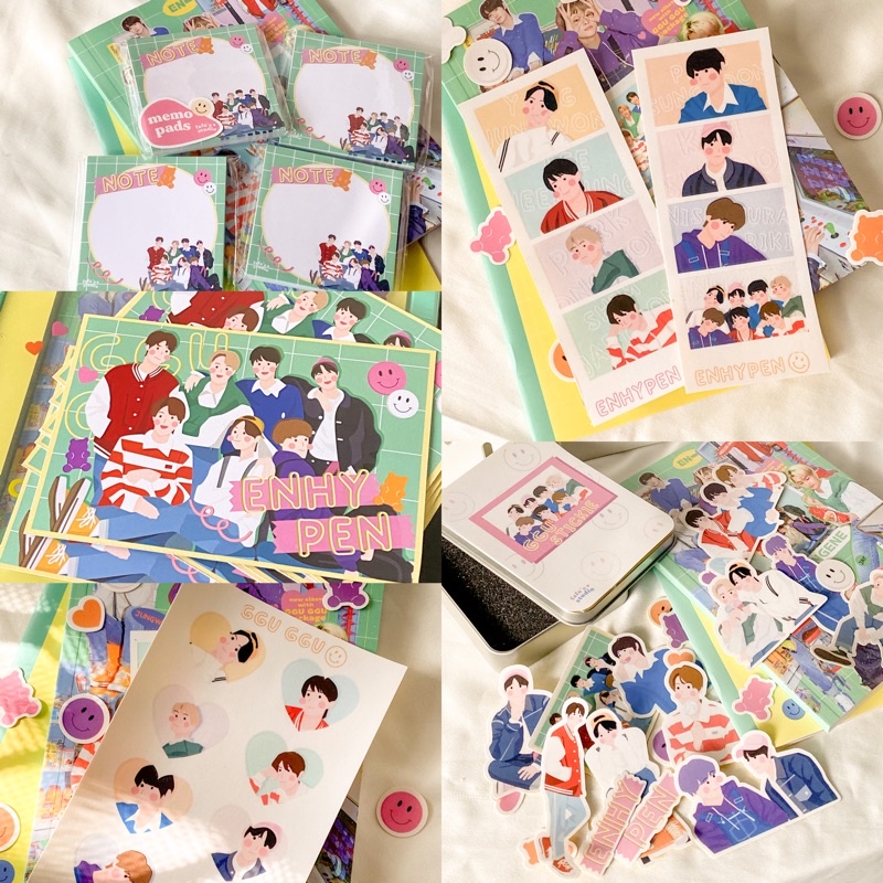 

enha ggu series : stickers, postcard, memopads