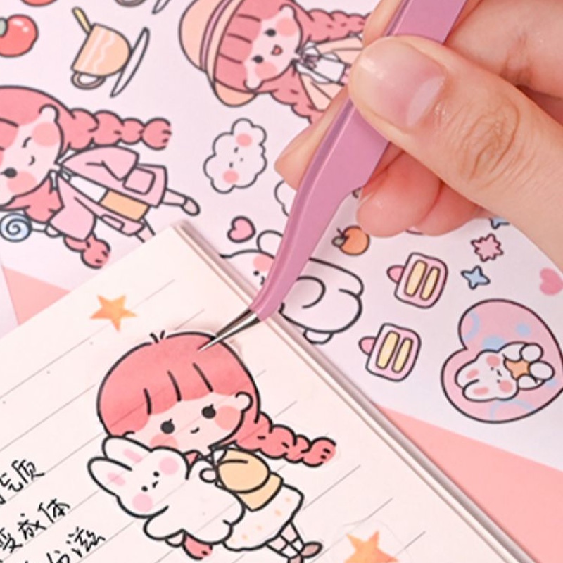 16 Lembar / Set Stiker Kartun Lucu Multifungsi DIY