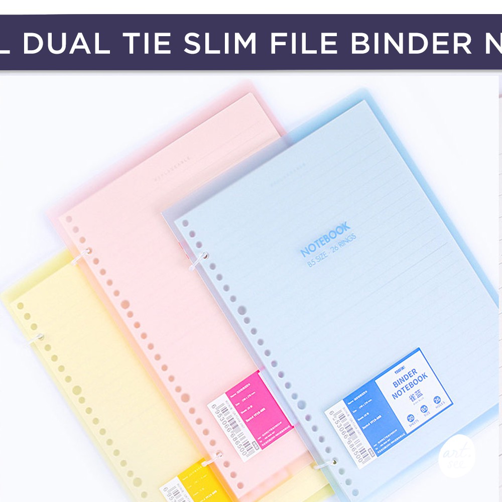 

Colorful Dual Tie Slim File Binder Notebook