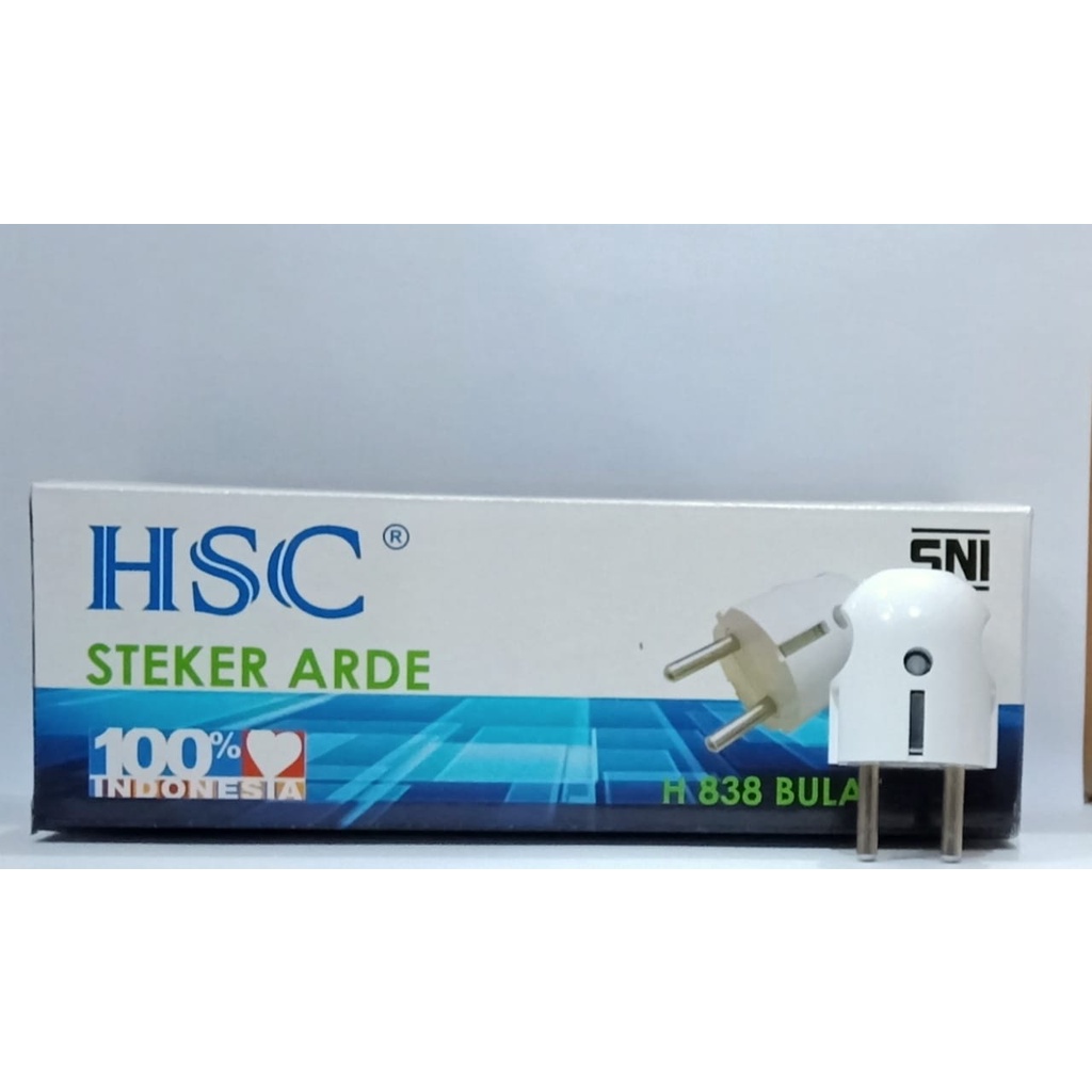 Steker Arde HSC Putih H 838 Bulat 10A 250V SNI Grosir