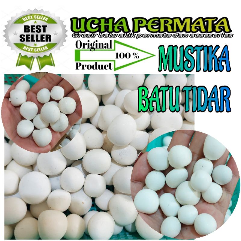 Batu tidar putih bulat agak penyok murah