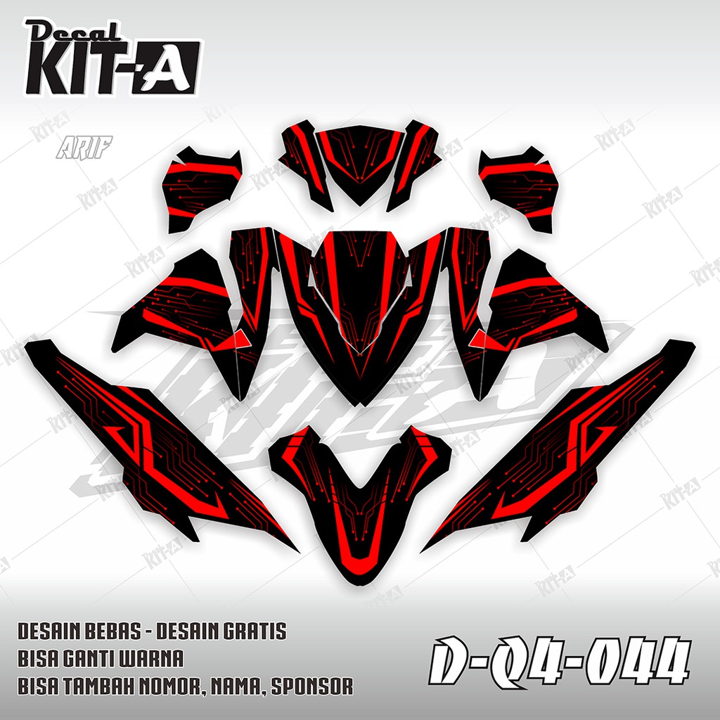 Decal Stiker Motor Vario 150 125 Merah Hitam Dekal Sticker