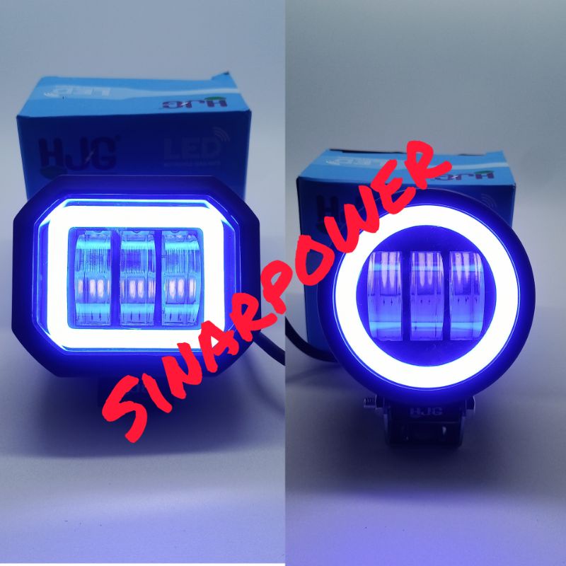 Lampu Tembak Sorot K30 Mini 3 Mata Led 60 Watt HJG - Lampu Daymaker Mini Kotak Bulat 3 Mata Led Asli