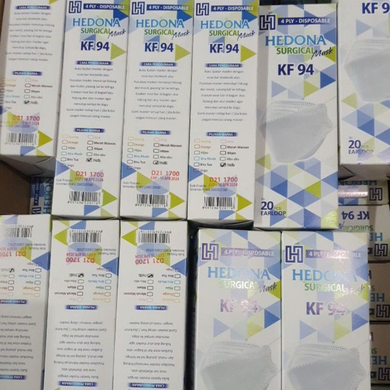 Masker KF94 4ply Hedona Kemenkes AKD isi 20