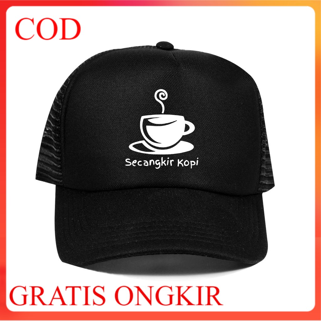 Topi pria Trucker Topi Secangkir Kopi