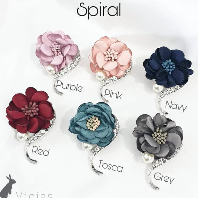 Iakf Bros-01 Bros Jilbab Premium / Pin Hijab Motif Bunga Kain Warna Warni Gnwn