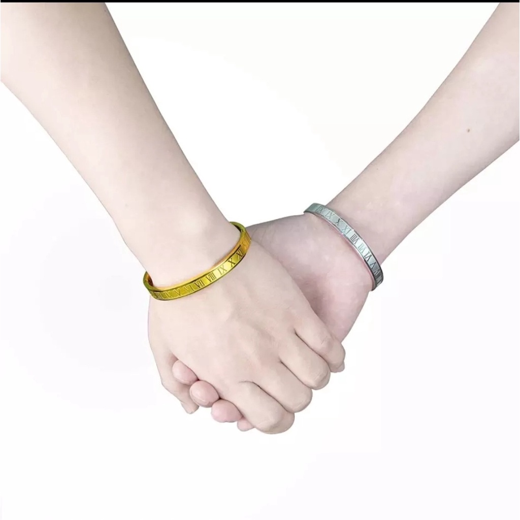 Gelang Bangle Model Ukiran Angkah Romawi Model Klasik Untuk Wanita dan Pria