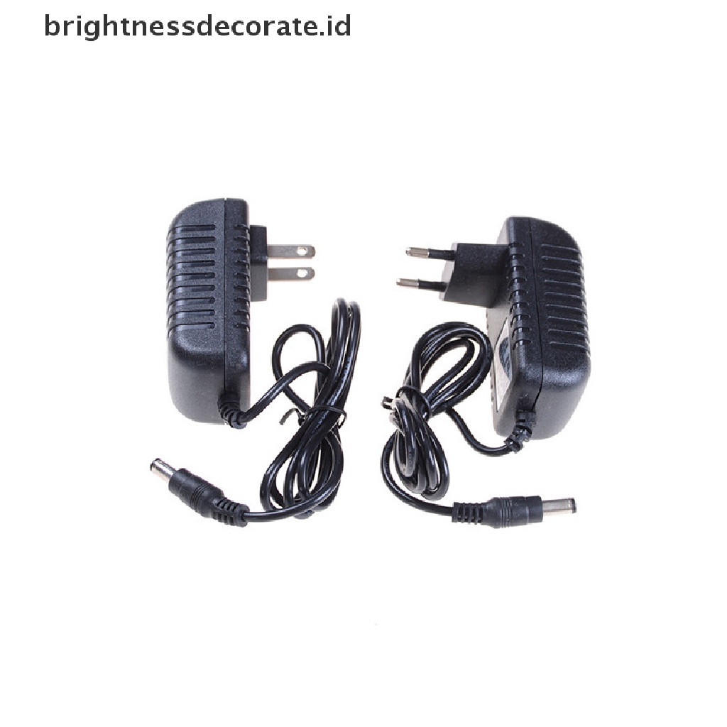 1 Pc Adaptor Konverter Power Supply Dc 12v 2a Eu / Us Plug 5.5mm Untuk Led Cctv