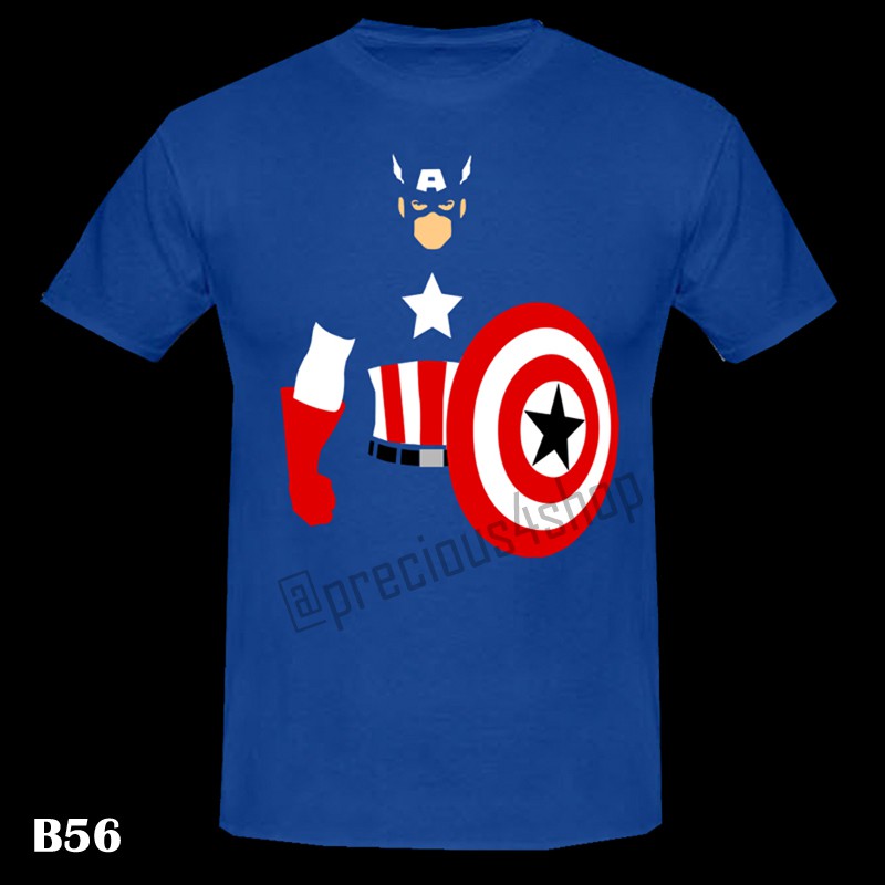 CAPTAIN AMERICA Avengers Silhouette Marvel | Kaos Couple | Family T-Shirt