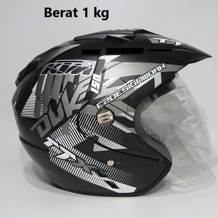 11.11 Promo Helm Helmet Double Visor Dua Kaca Helem Duke hitam Doff