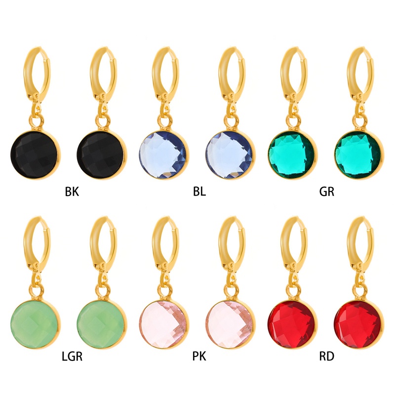 Anting Kristal Transparan Bentuk Tetesan Air Mini Gaya Perancis