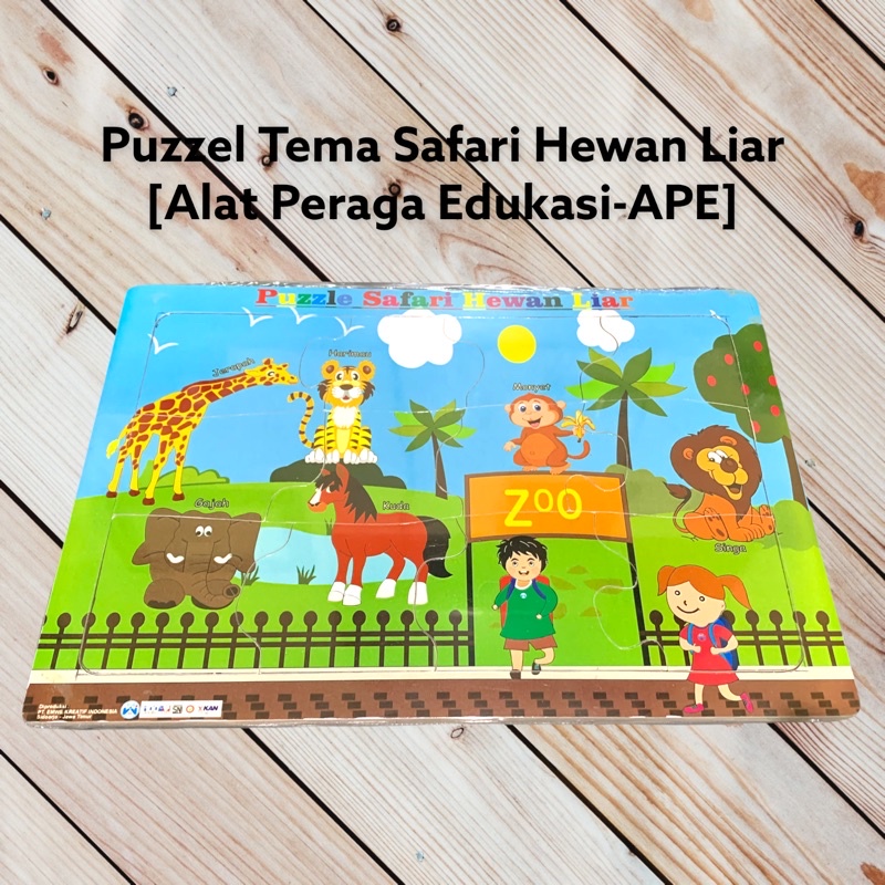 Puzzel Tema Aneka Hewan Liar - Mainan Edukasi Anak Puzzel Kayu [Alat Peraga Pendidikan Edukatif/APE/