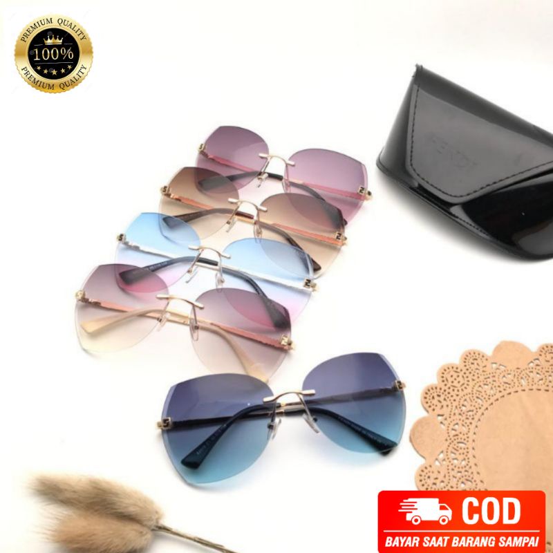 KACAMATA Sunglasses Wanita,FashionFendi82016,Superpremium,Lensauv+Antisilau