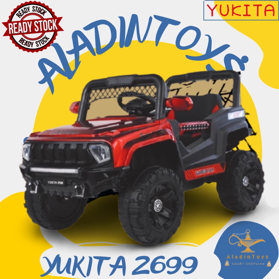 Mainan/maenan  tunggang mobil remot/Mobil Aki anak Yukita 2699 - Jeep Army