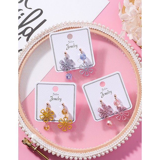 LRC Anting Tusuk Fashion Flower Shape Decorated Earrings Z