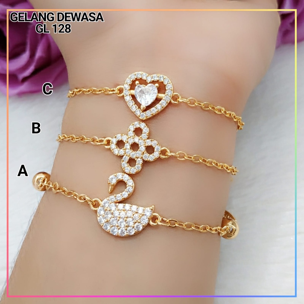 Gelang xuping gelang dewasa jurai angsa simple perhiasan lapis emas gold GL 128