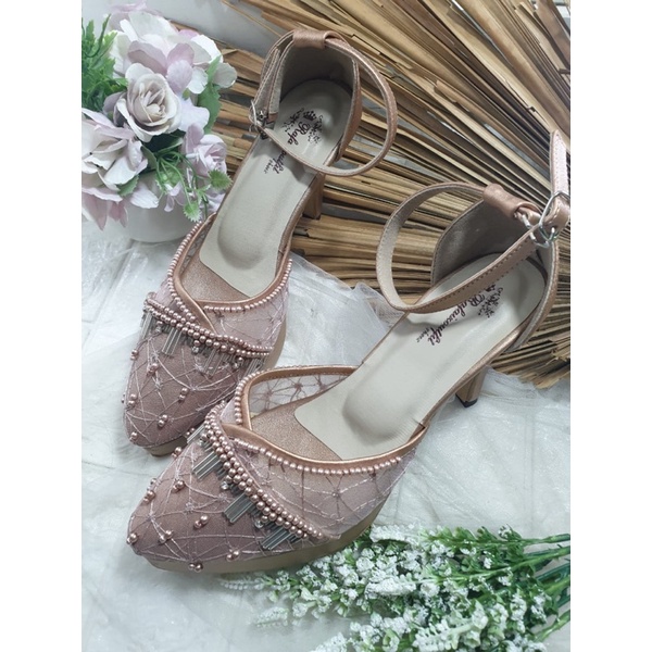 sepatu Cindy rosegold tinggi 9cm lancip