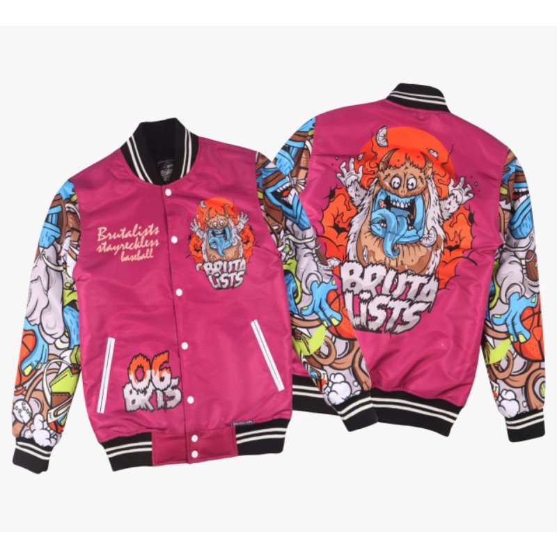 JAKET VARSITY BASEBALL BRUTALISTS DENIM JAKET UNISEX ORIGINAL PRIA WANITA-V03