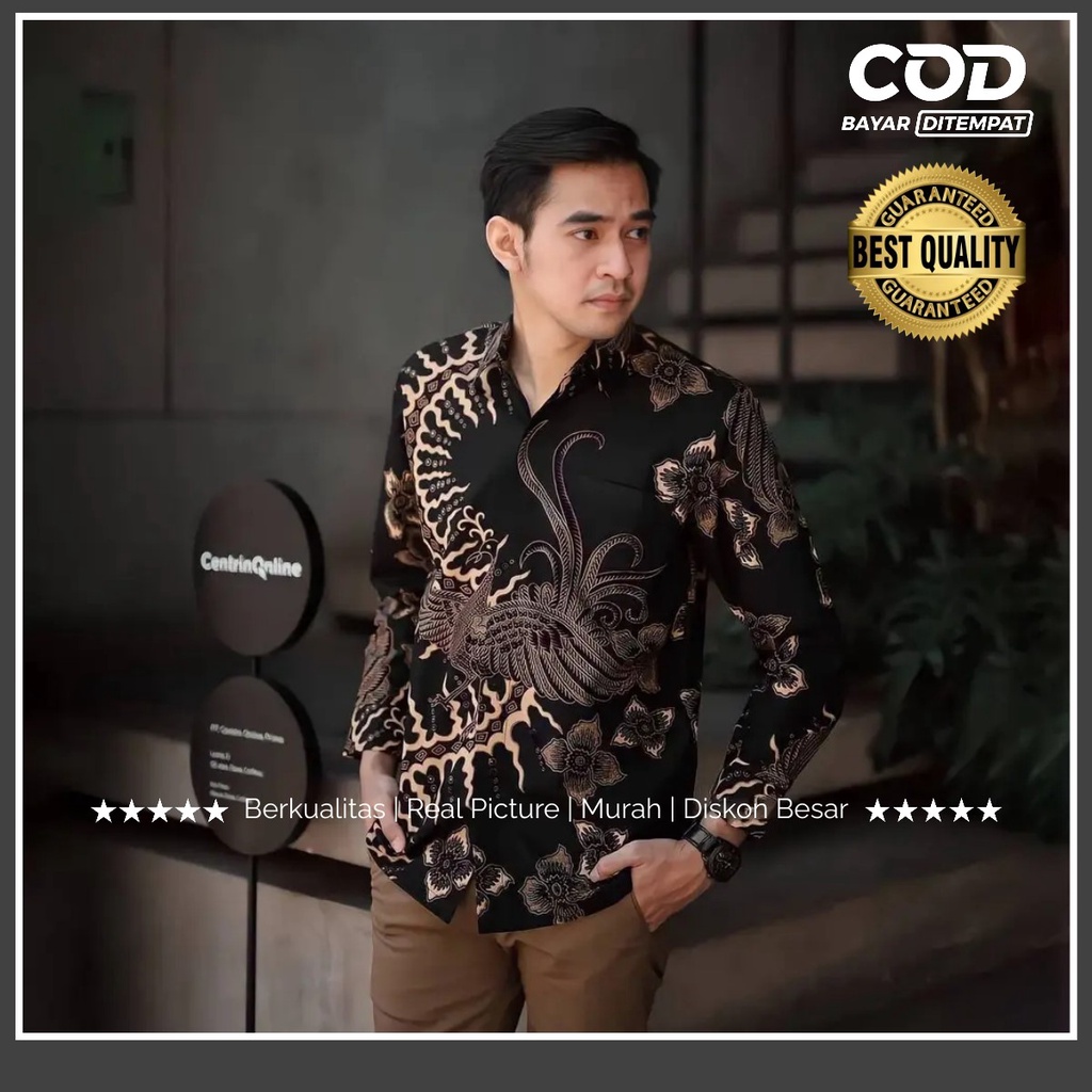 Kemeja Batik Pria PPBTK07 Modern Lengan Panjang Casual Modis Trendy Masa Kini M L XL ASLI PEKALONGAN