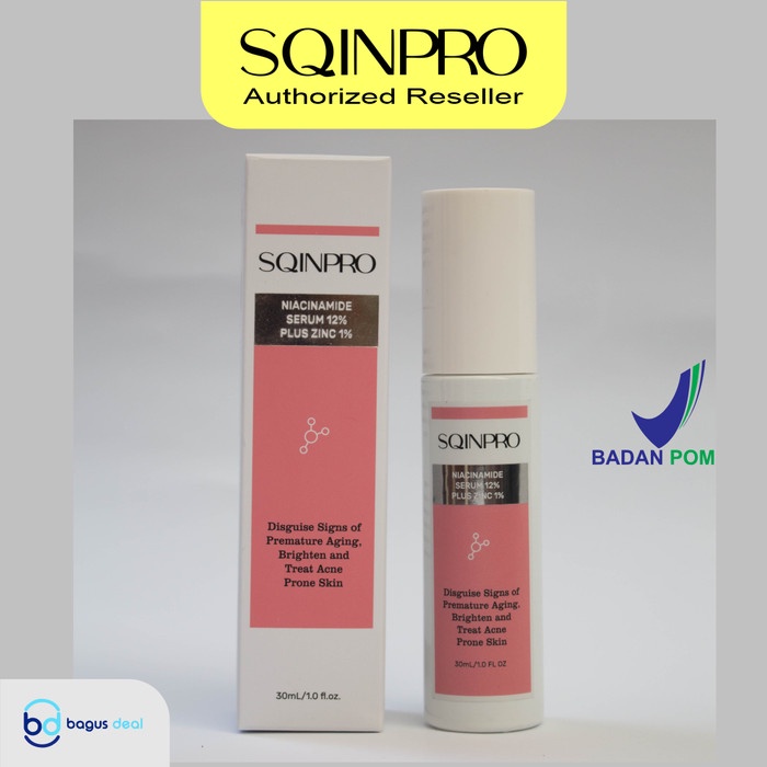 SQINPRO Serum Niacinamide 12% Plus Zinc 1% (30ml) | Anti Aging | BPOM